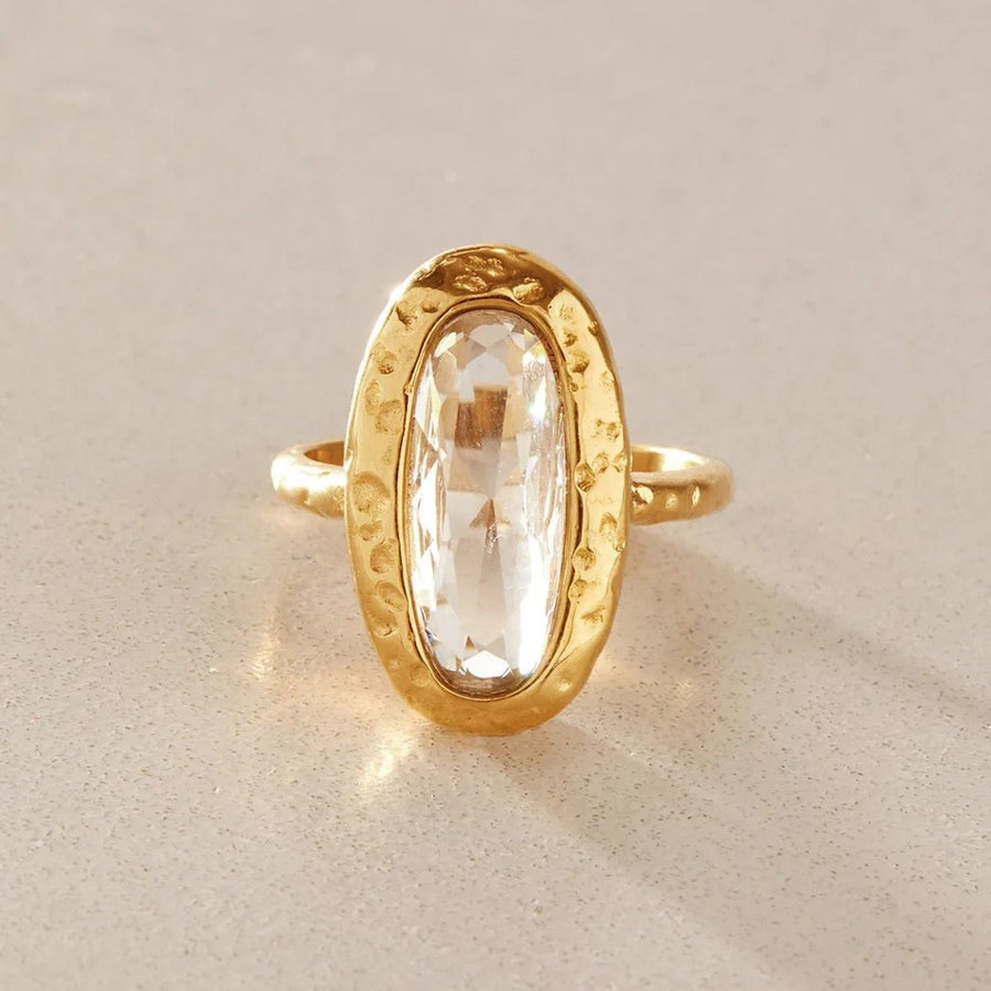 Alma Gold Oval Ring, close-up detail