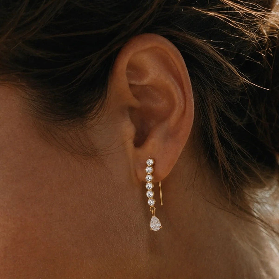 Cascade Drop Earrings, drop earring, worn