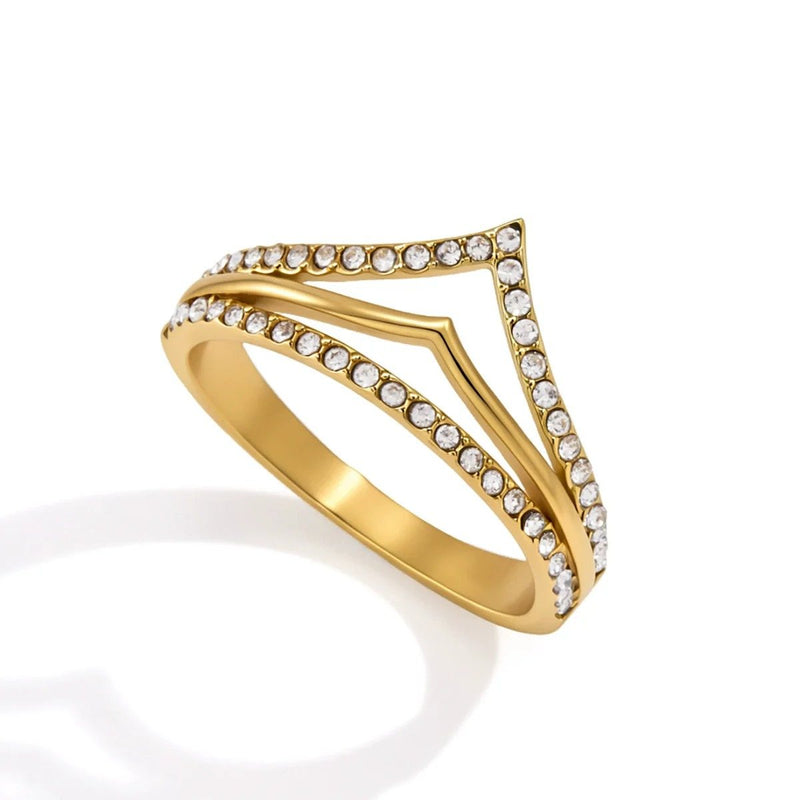 Chevron Pavé Stack Ring, stacking ring