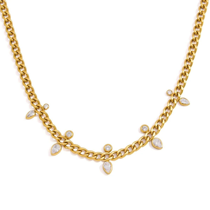 Dewdrop Curb Necklace, chain necklace
