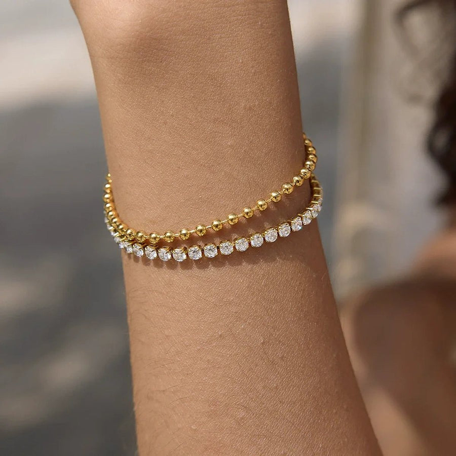 Duet Tennis Bracelet, tennis bracelet, worn