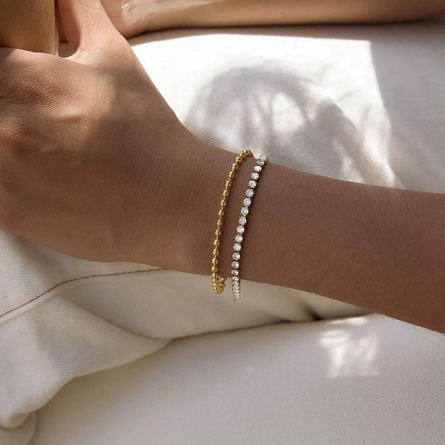 Duet Tennis Bracelet, tennis bracelet, worn