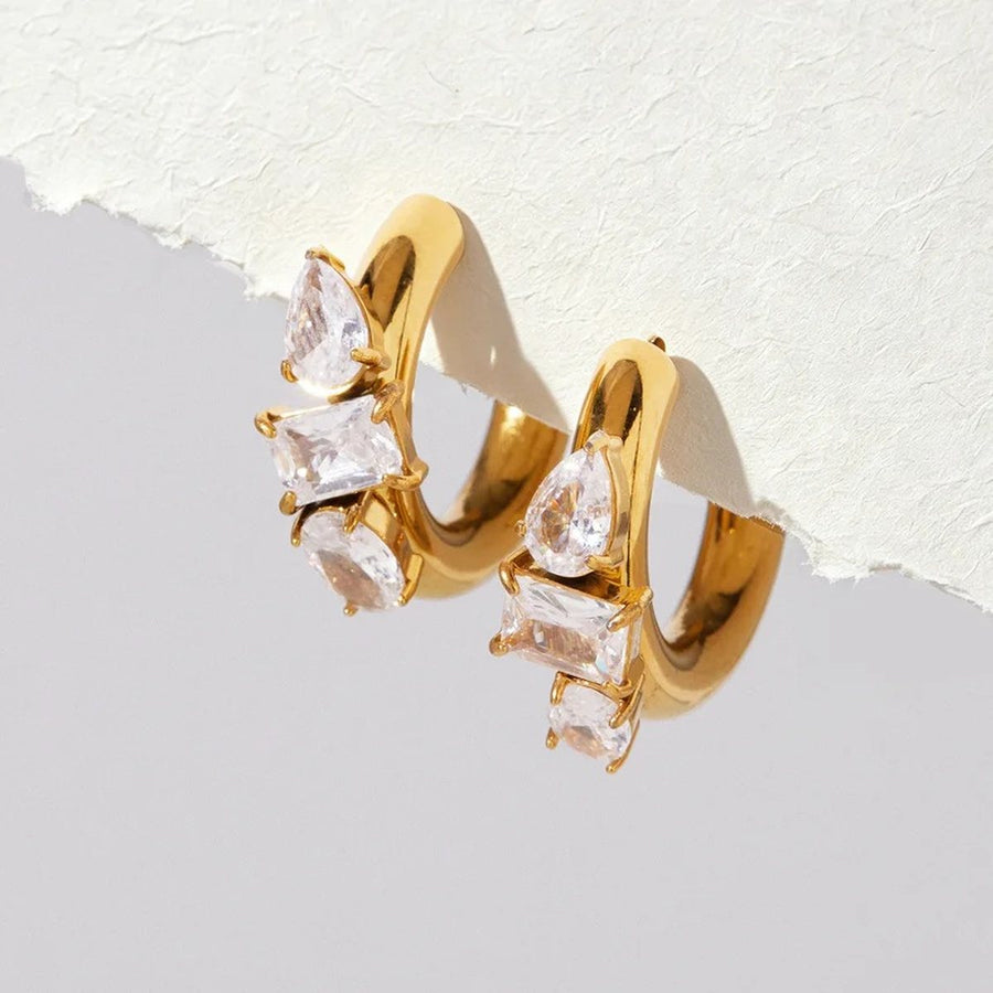 Fleur Gold Flower Hoop Earrings, close-up of the finish