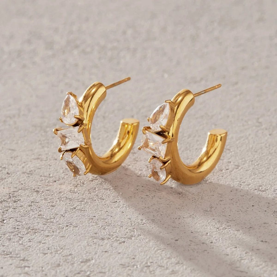 Fleur Gold Flower Hoop Earrings, close-up of the finish