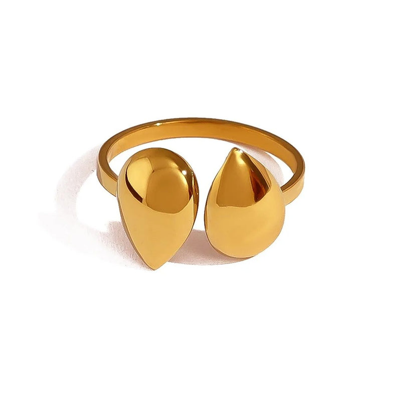 Gemini Teardrop Ring, stone ring