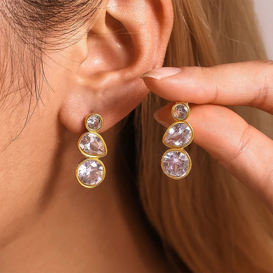 Lucida Crystal Drops, drop earring, worn
