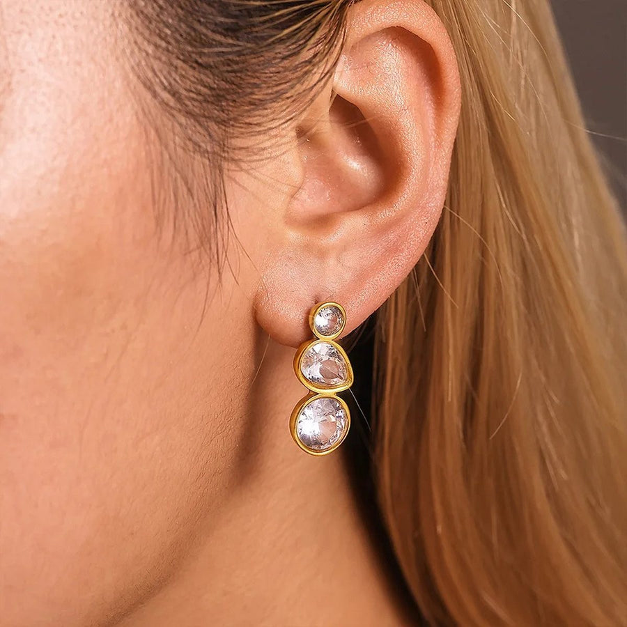 Lucida Crystal Drops, drop earring, worn