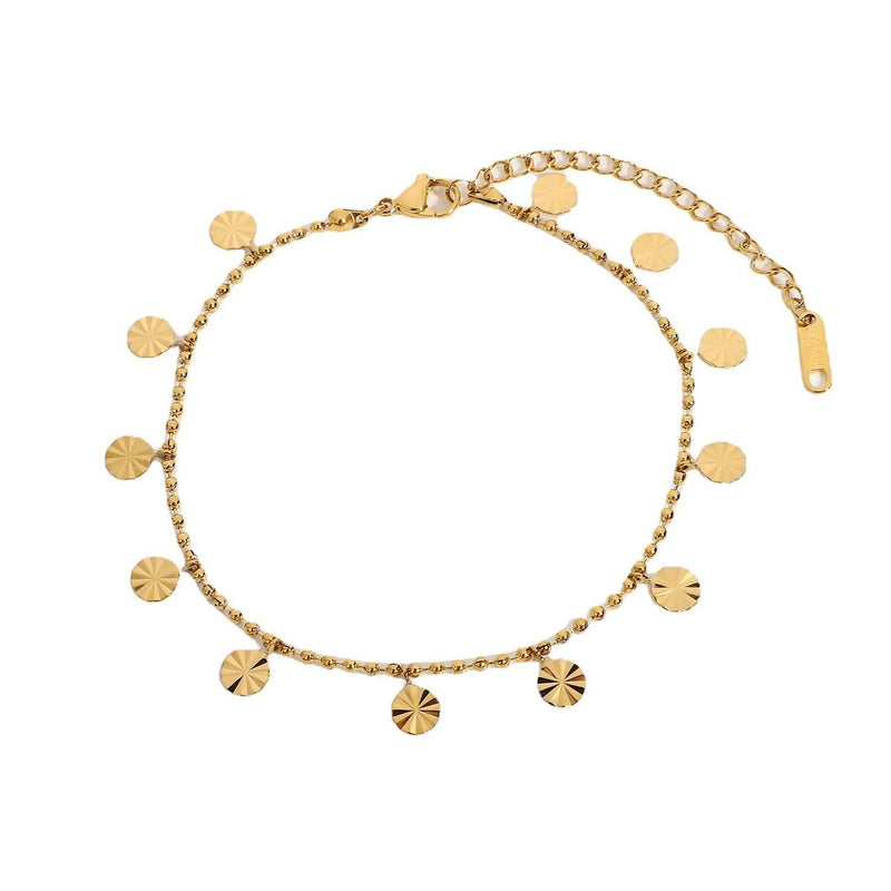 Marigold Disc Anklet, charm anklet
