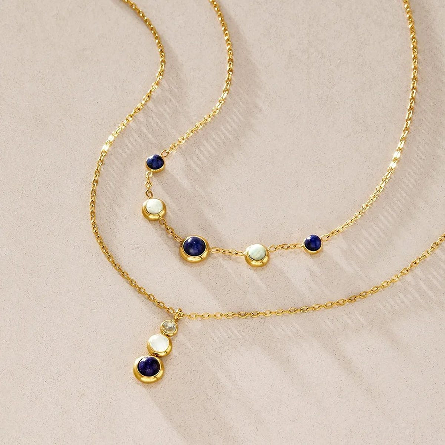 Pietra Layered Necklace, layered necklace, flat lay