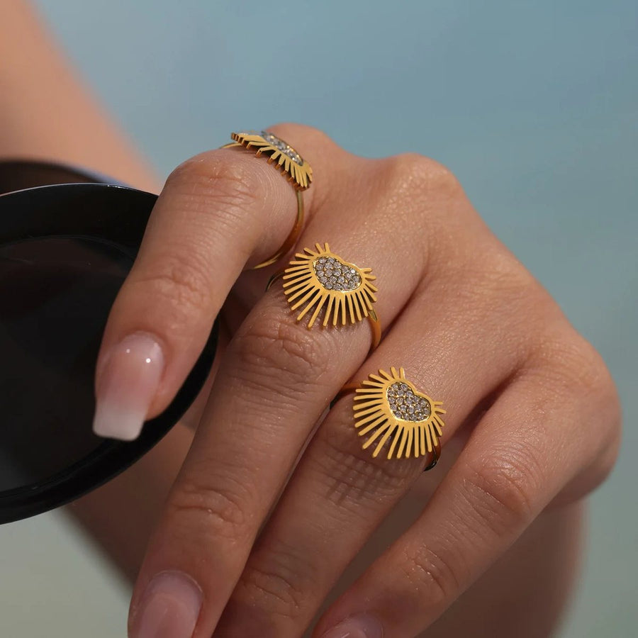 Rayon Heart Ring, worn
