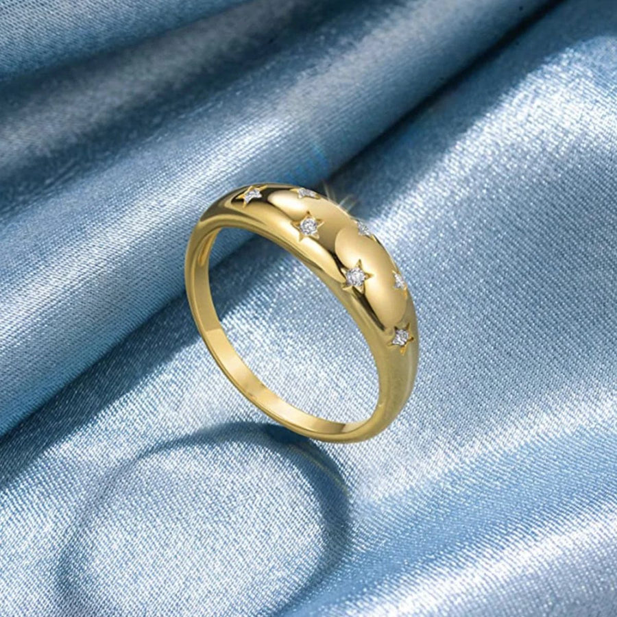 Stella Star Gold Dome Ring, flat lay