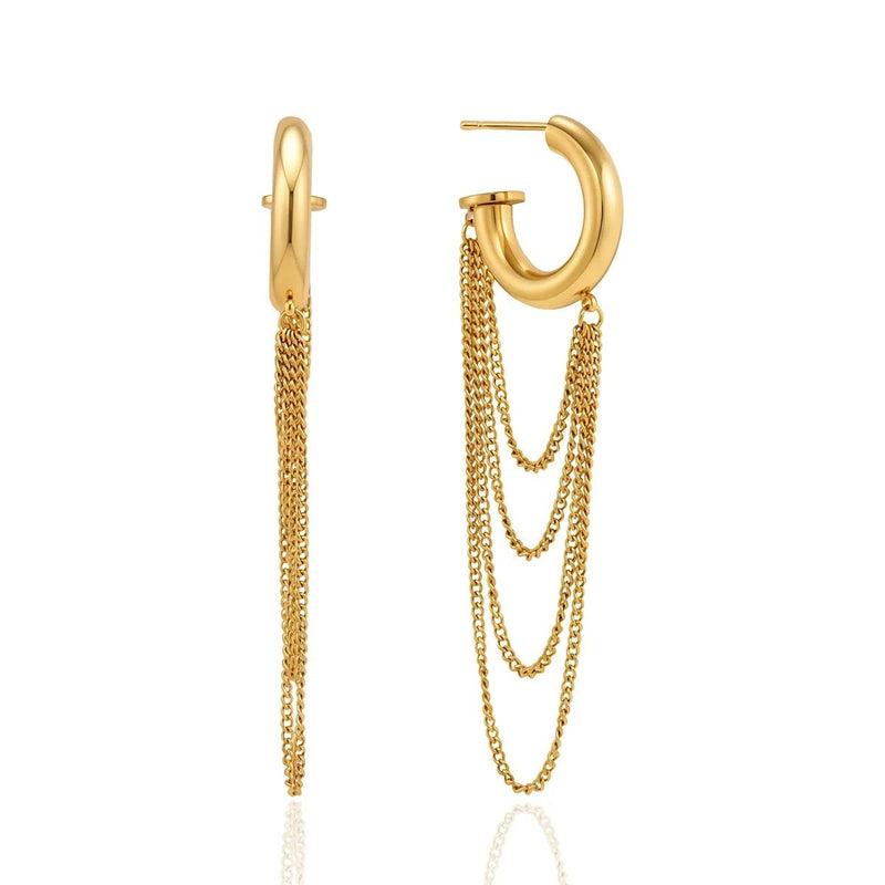 Tessa Chain Huggies, huggie earring