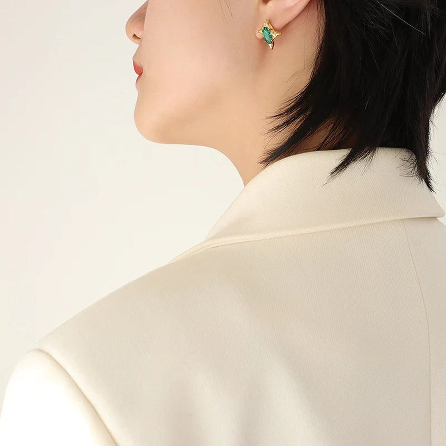 Verdi Star Studs, stud earring, worn