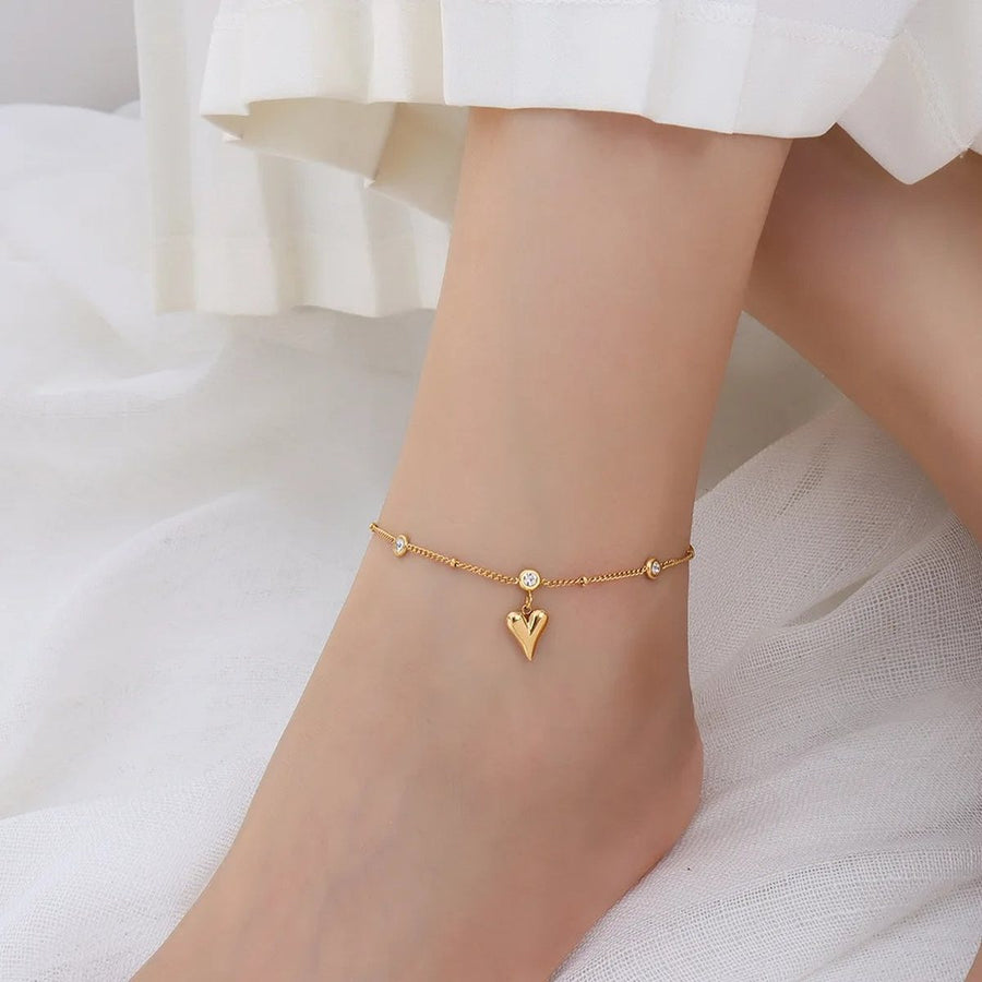 Coeur Charm Anklet, charm anklet, worn