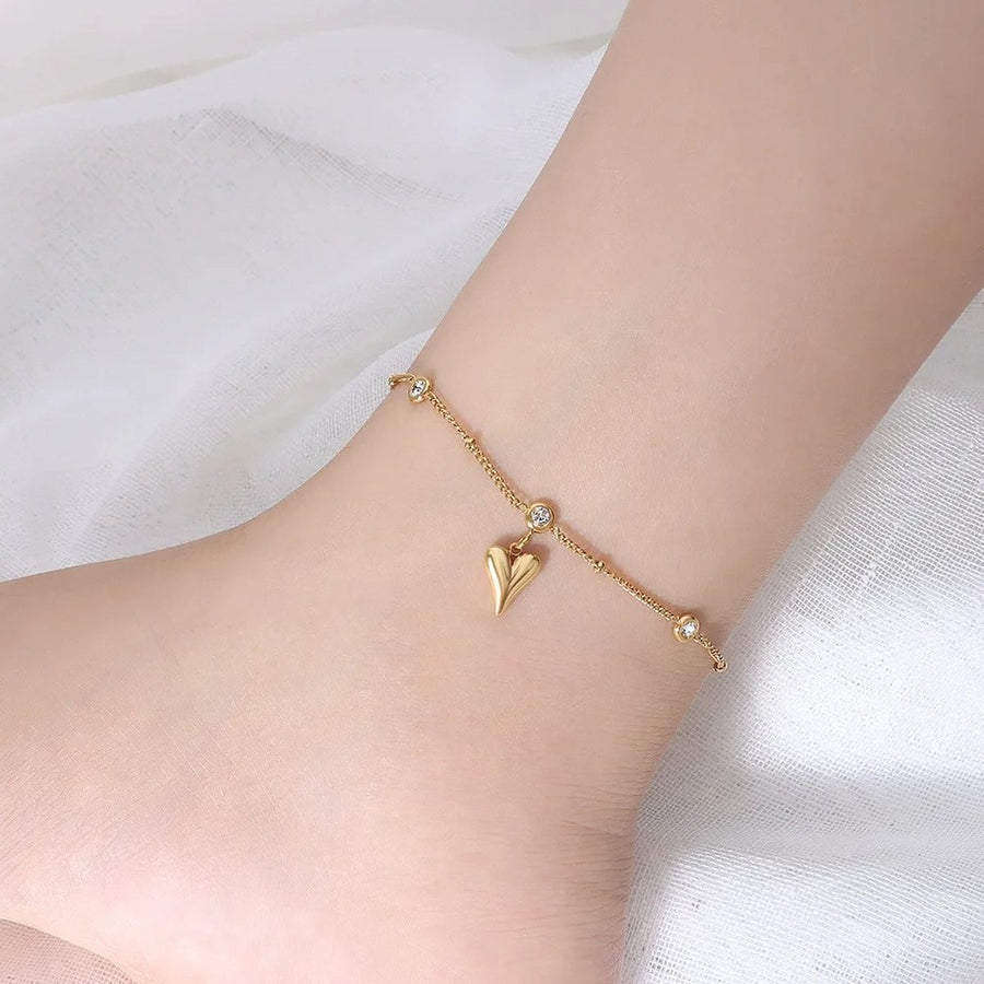 Coeur Charm Anklet, charm anklet, worn
