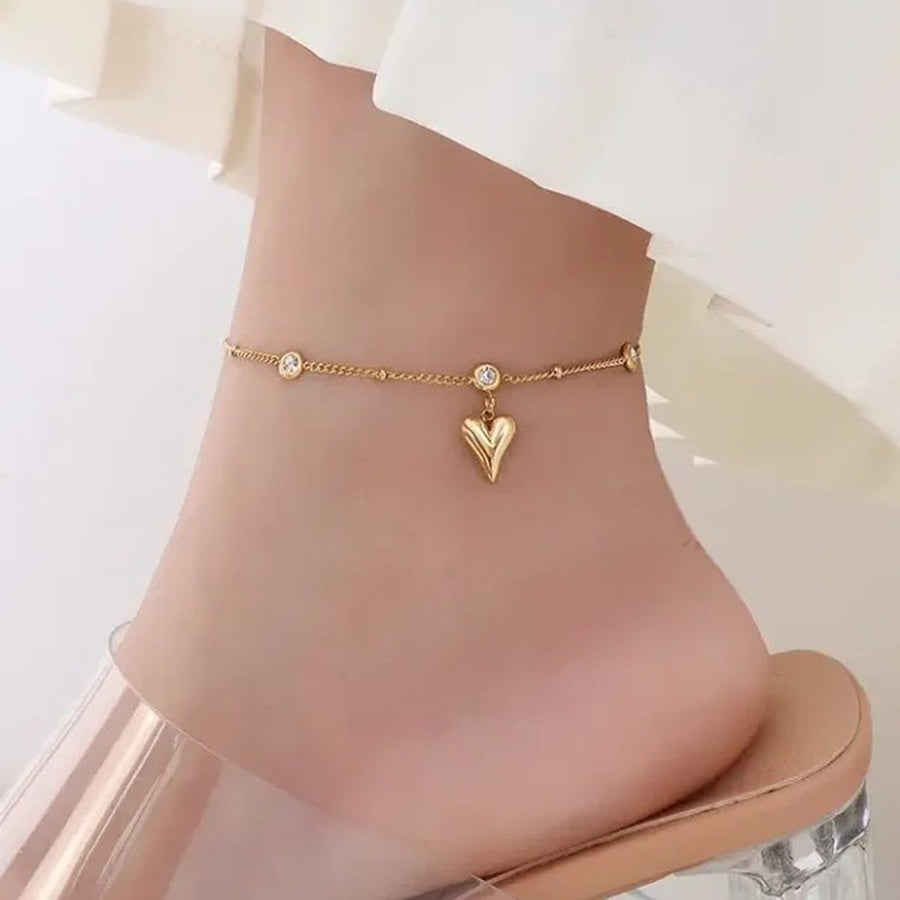 Coeur Charm Anklet, charm anklet, worn
