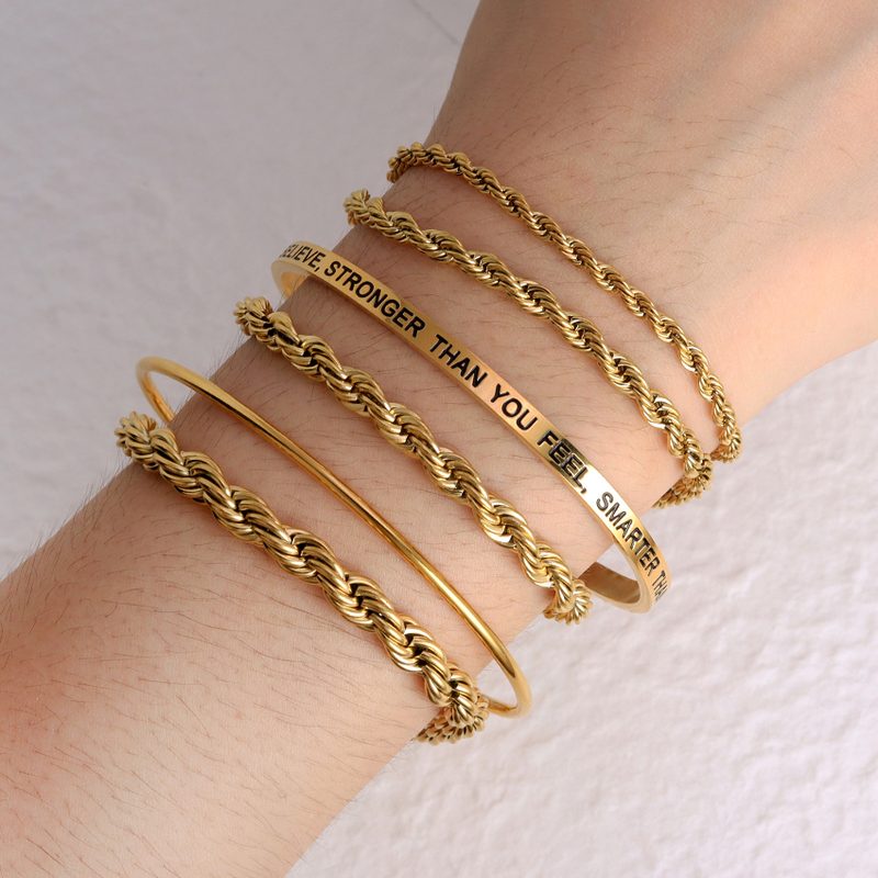 Corde Twist Gold Anklet, twisted gold rope chain anklet