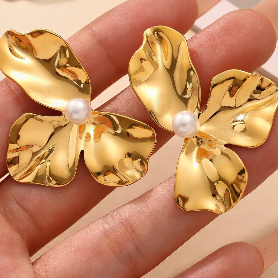 Dahlia Petal Drops, drop earring, detail
