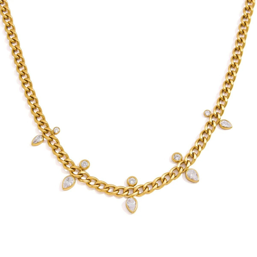 Dewdrop Curb Necklace, chain necklace