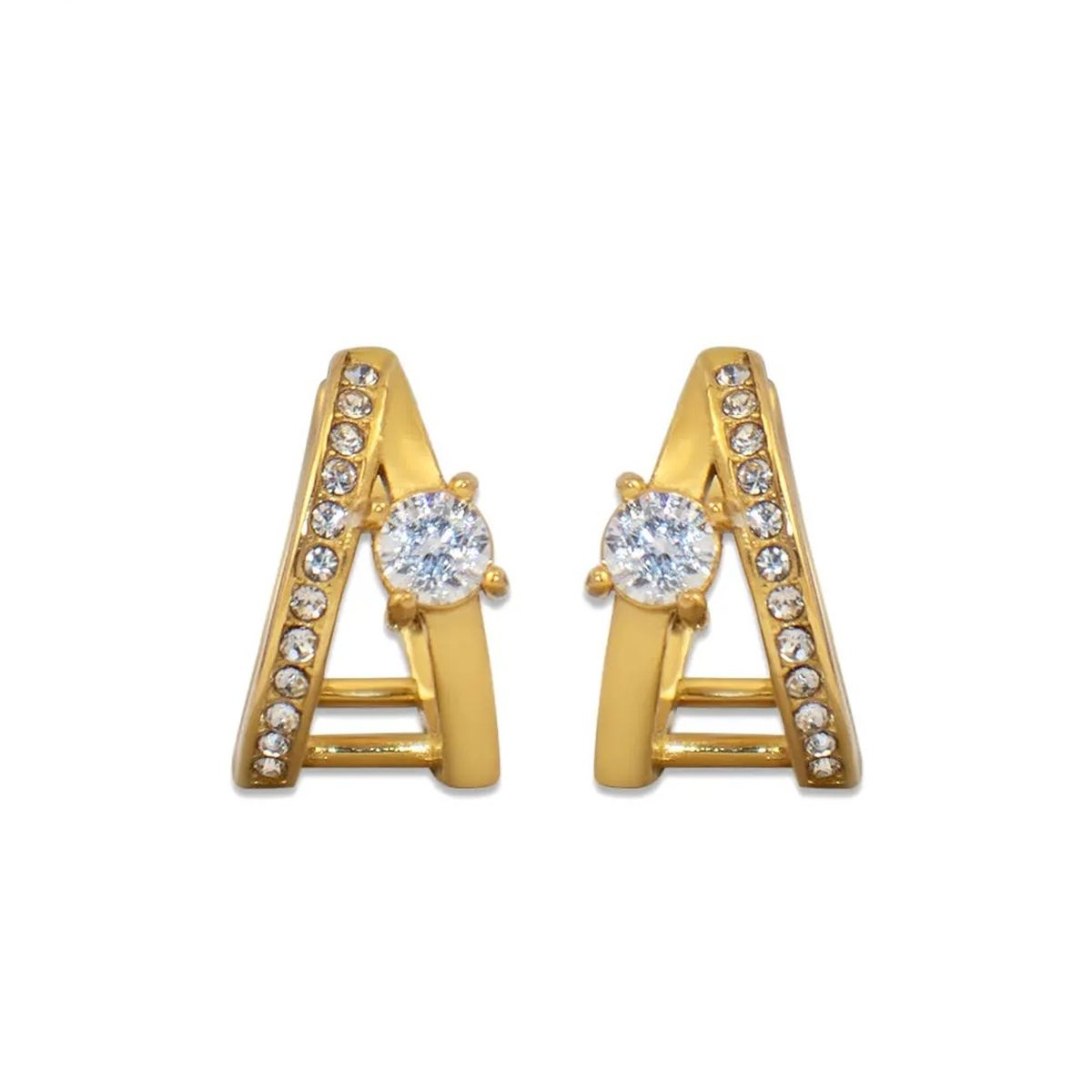 Emeraude Triple Huggies, huggie earring