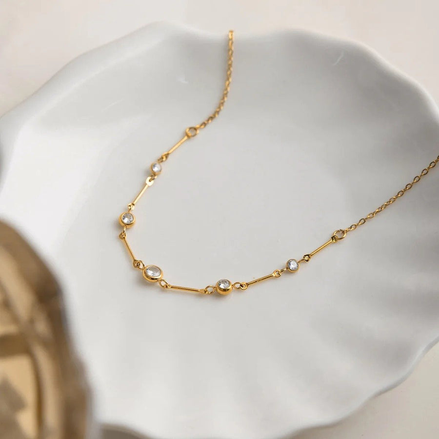 Étoile Station Necklace, chain necklace, flat lay