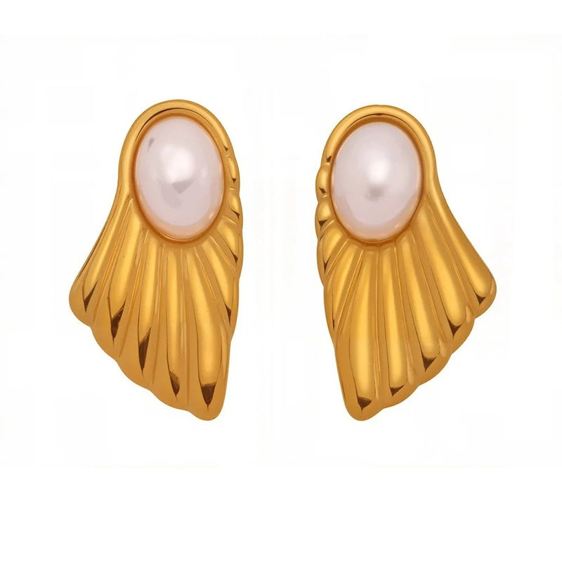 Éventail Pearl Studs, stud earring