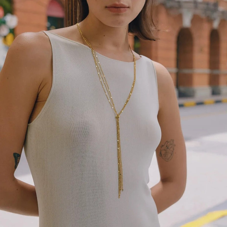 Lariat Bolo Necklace, lariat necklace, worn
