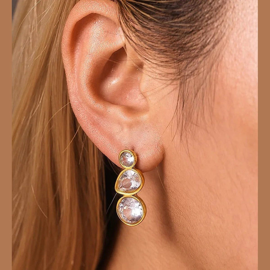 Lucida Crystal Drops, drop earring, worn