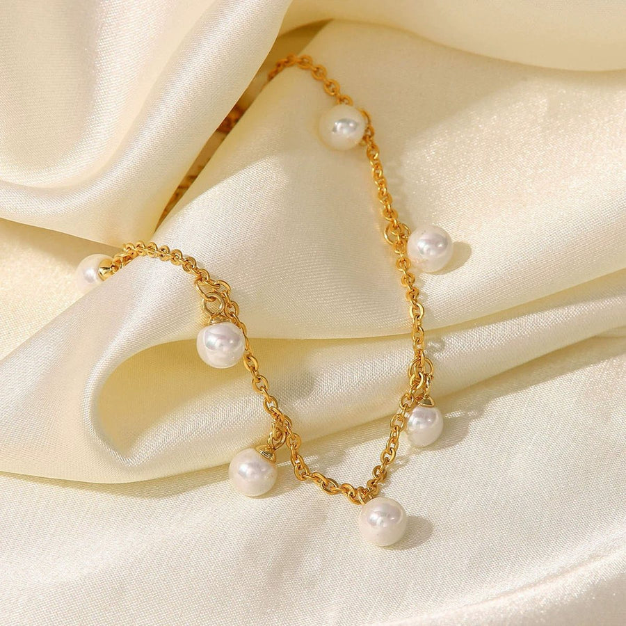 Marina Pearl Anklet, pearl anklet, detail