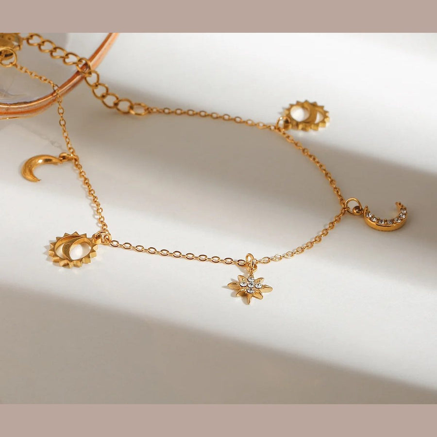 Nova Charm Bracelet, charm bracelet, flat lay