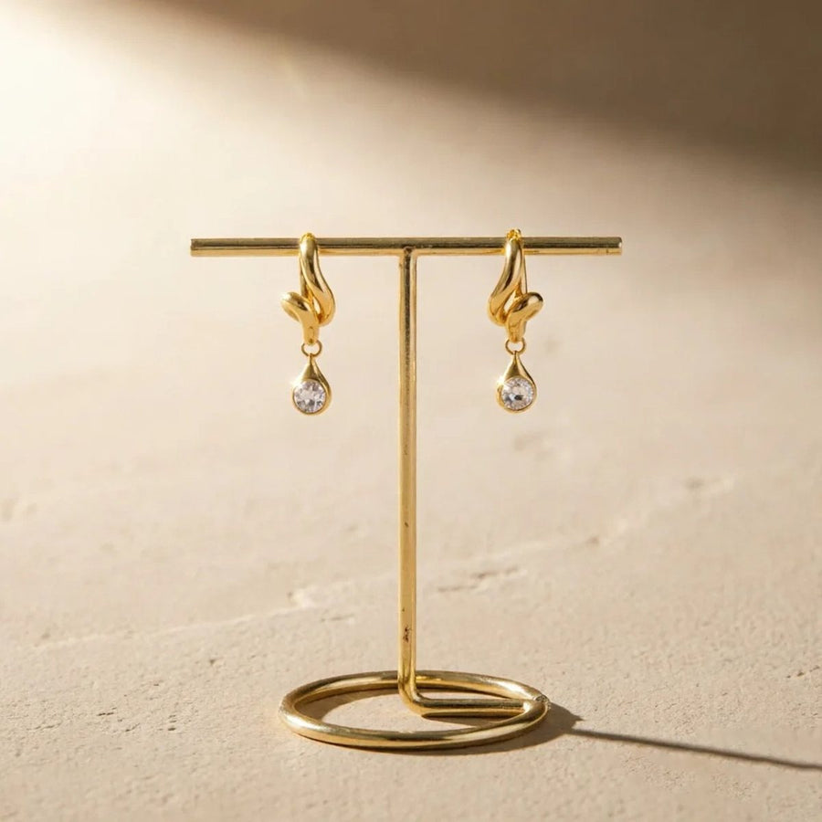 Ondine Drop Hoops, hoop earring, detail
