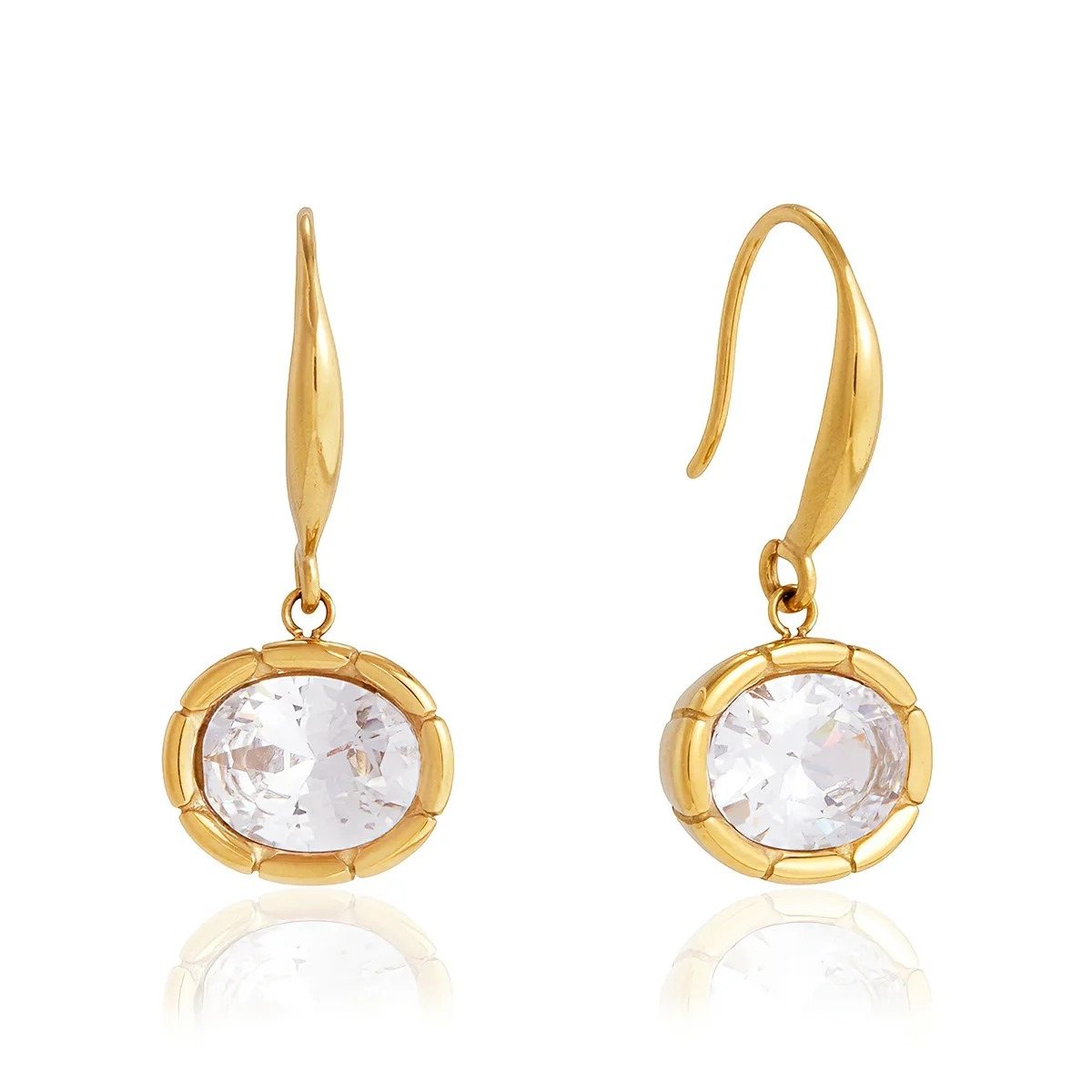 Ovale Bezel Drops, drop earring