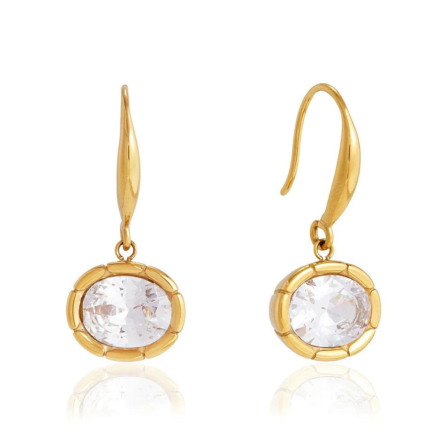 Ovale Bezel Drops, drop earring