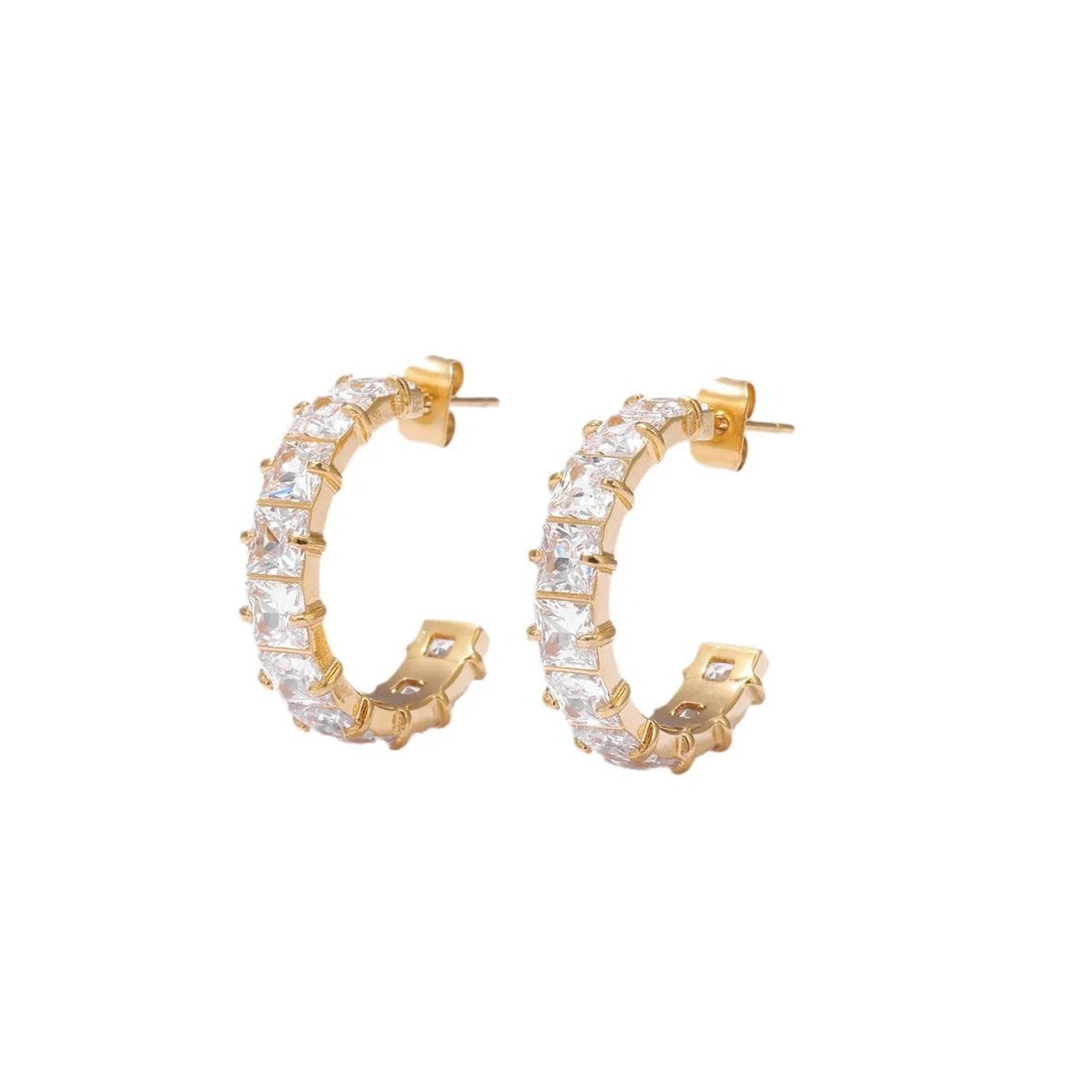 Prisma Baguette Hoops, hoop earring