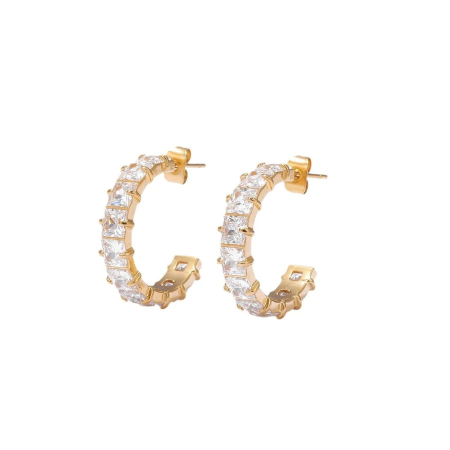 Prisma Baguette Hoops, hoop earring