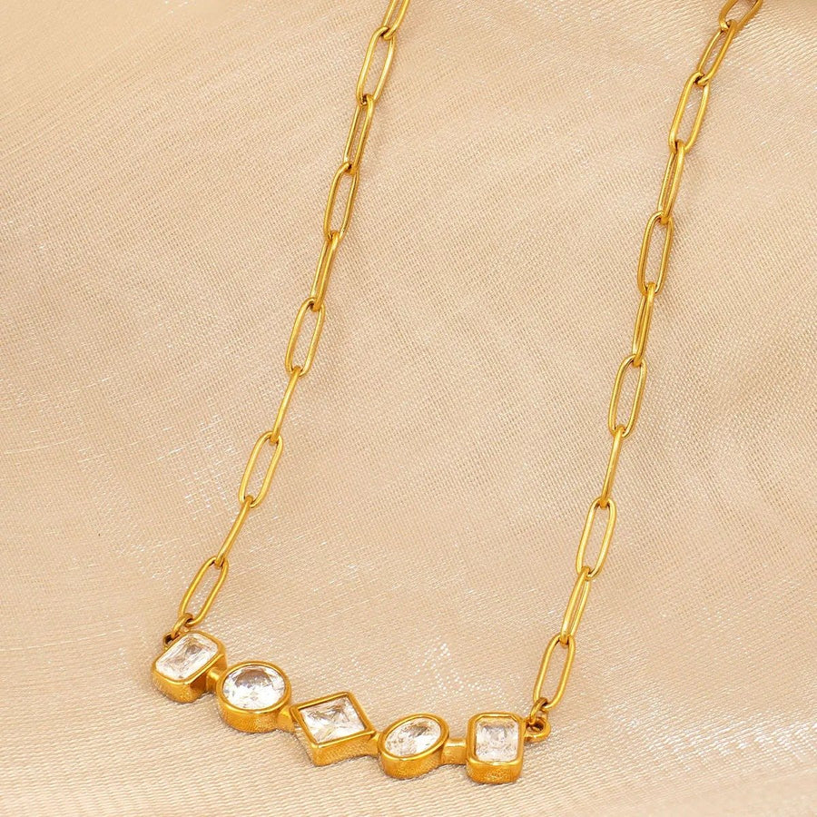 Quartet Bar Necklace, chain necklace, detail
