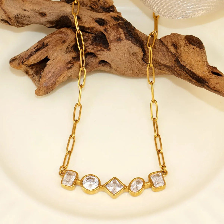 Quartet Bar Necklace, chain necklace, flat lay