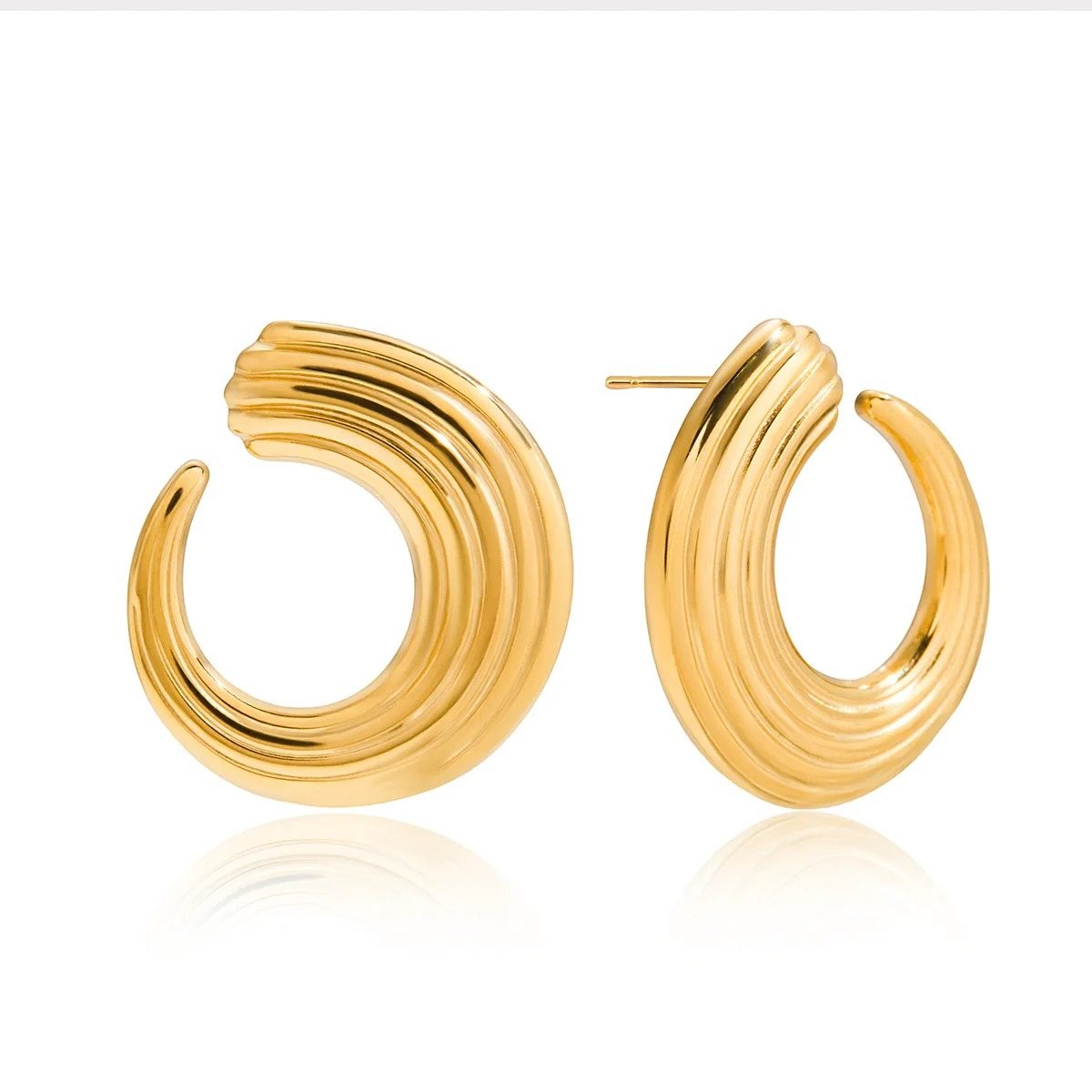 Ridge Crescent Studs, stud earring
