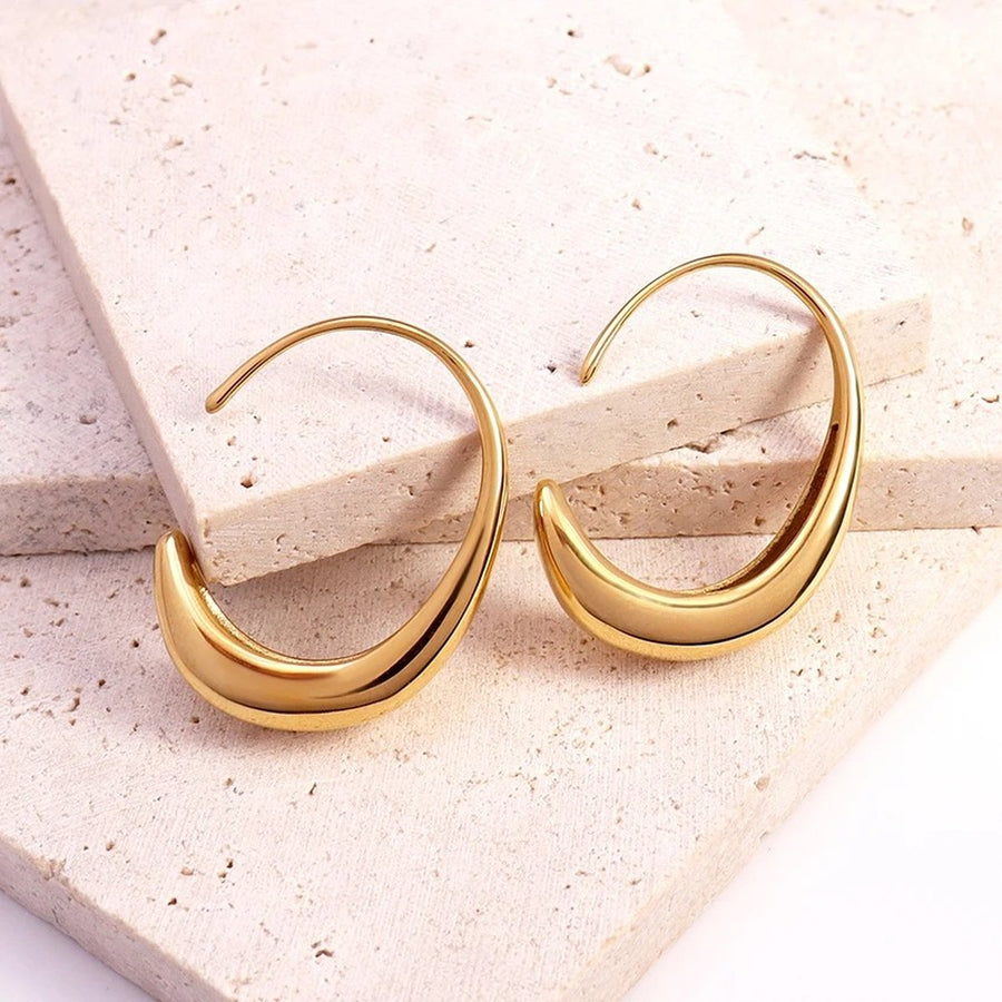 Sable Sweep Hoops, hoop earring, flat lay