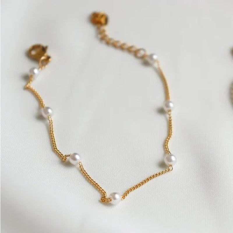 Seaside Pearl Anklet, pearl anklet