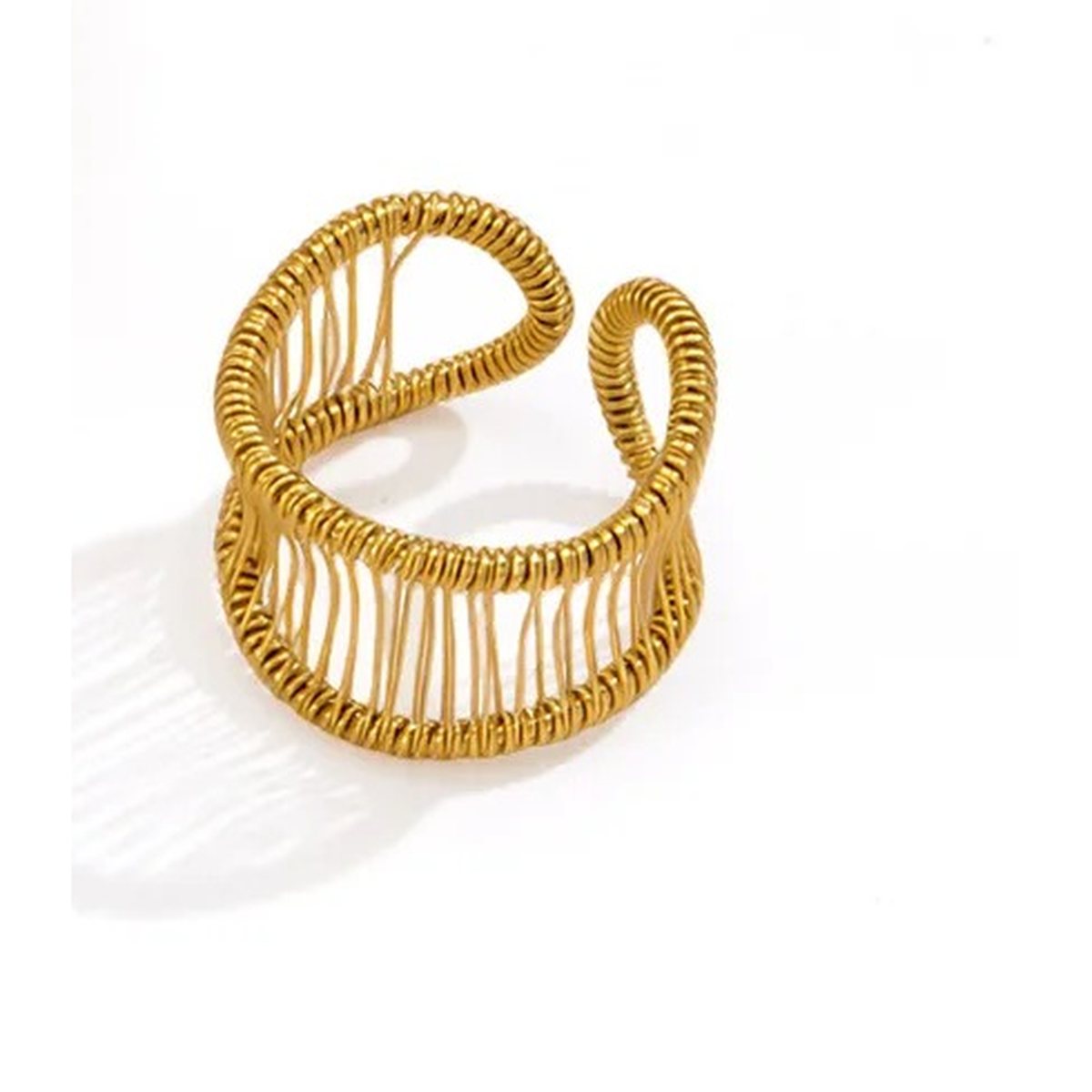 Tessuto Mesh Gold Ring, fine woven gold mesh band ring