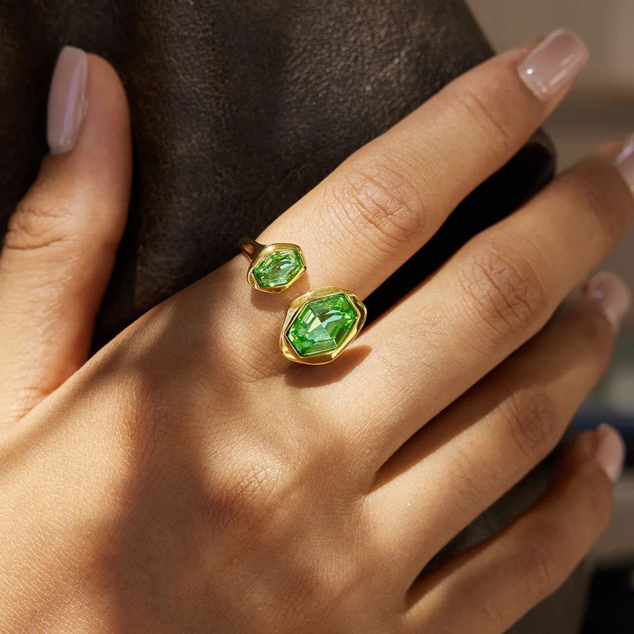 Verdant Statement Ring, statement ring, worn