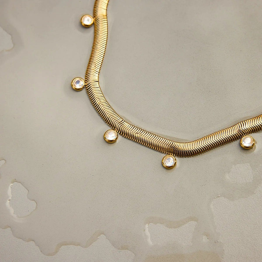 Vesper Snake Necklace, chain necklace, flat lay